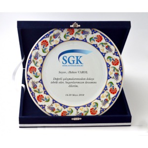 Porselen Çini Tabak Plaket 25cm